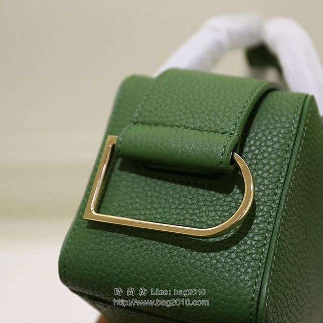 DELVAUX女包 Delvaux新標誌性包款 Cool Box 小號 德爾沃女手提包 手拎包 手腕包 艾草綠  fcs1402